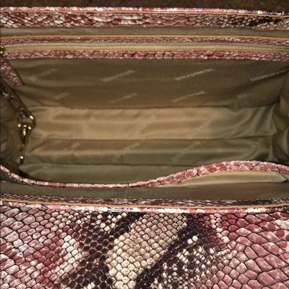 NWT-Brahmin-Hallie Satchel-Multi Skyterra-Leather-Dust Bag-$455 - Picture 12 of 16